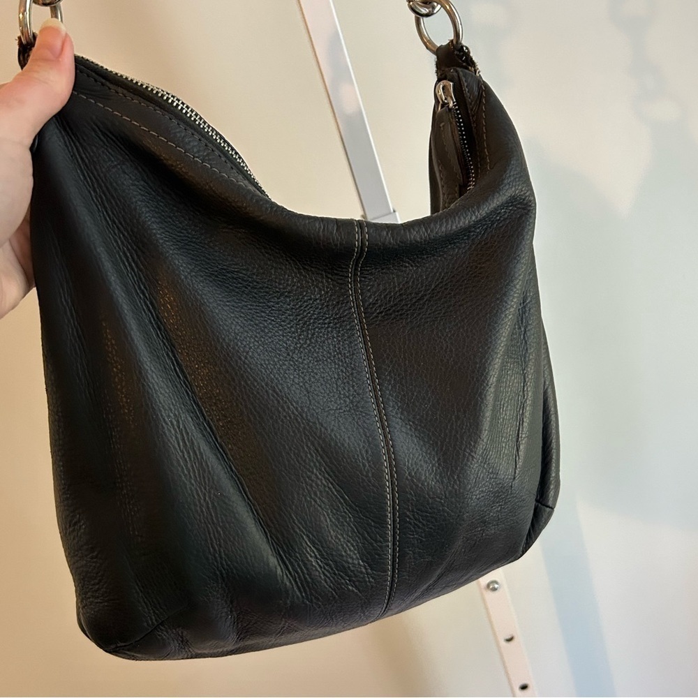 Coach Penelope Pebbled Leather Black Handbag - Picture 3 of 7